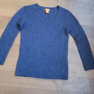 Joe Fresh Dark Blue Mohair Blend Fuzzy Long Sleeve Sweater Size xs Size